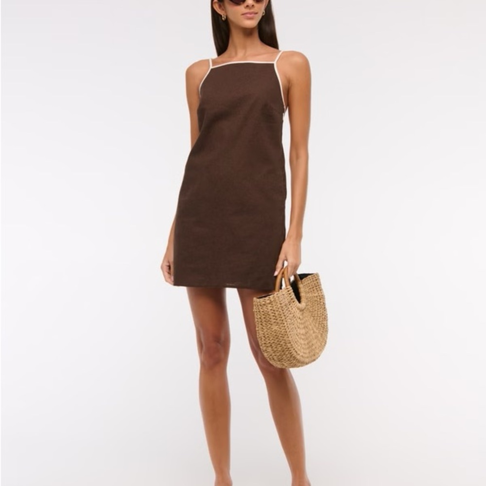 Abercrombie & Fitch Brown linen & cotton mini